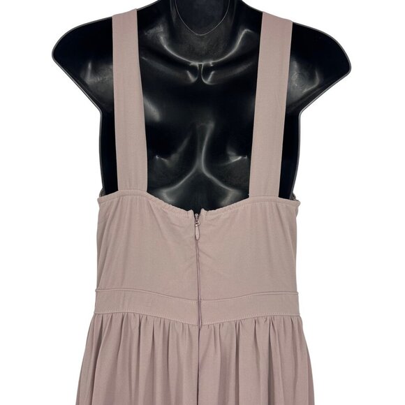 Lulus Womens Taupe Mauve Halter Maxi Dress Large L Line Zip Back Sleeveless New - Picture 5 of 8